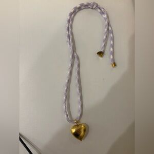 Lavender paracord gold heart necklace